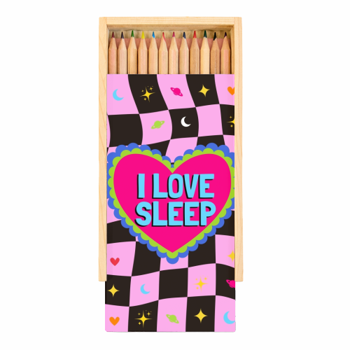 I LOVE SLEEP - Coloured Pencils with Box by Lilly Rose