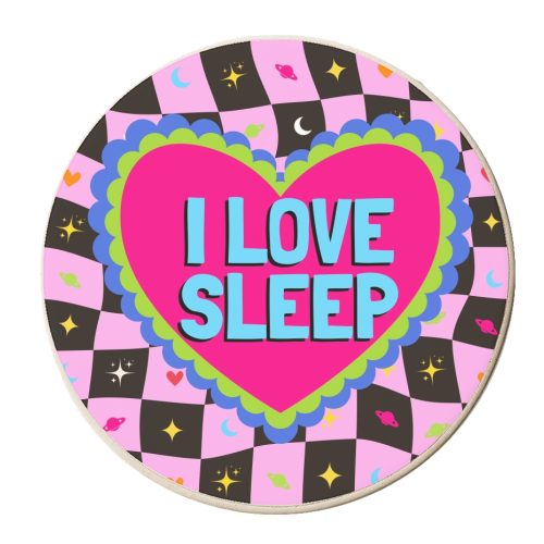 I LOVE SLEEP - personalised beer coaster by Lilly Rose