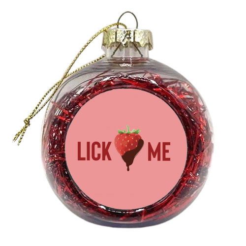 I love strawberries - xmas bauble by The Yellow Box