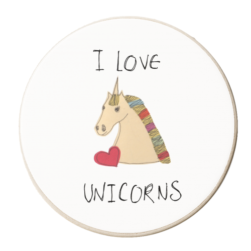 I Love Unicorns - personalised beer coaster by Yazmin Brooks