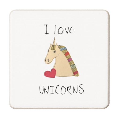 I Love Unicorns - personalised beer coaster by Yazmin Brooks
