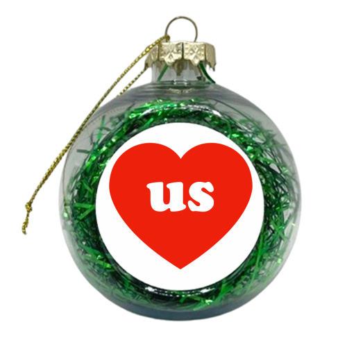 I Love Us - xmas bauble by Adam Regester