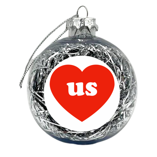 I Love Us - xmas bauble by Adam Regester