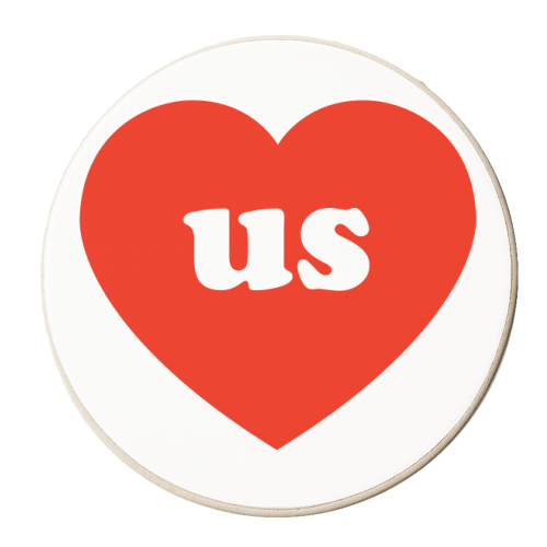 I Love Us - personalised beer coaster by Adam Regester