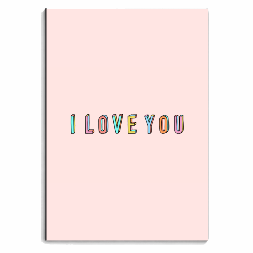 I Love You 3D Colourful Text - personalised A4, A5, A6 notebook by Adam Regester