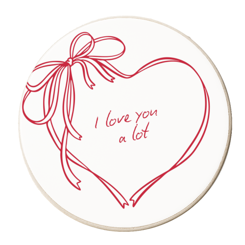 I Love you a lot - personalised beer coaster by Ms Doodle