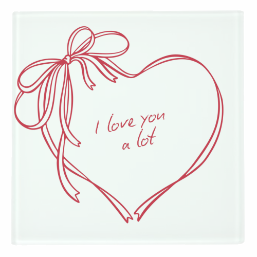 I Love you a lot - personalised beer coaster by Ms Doodle