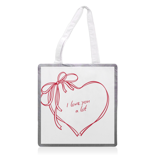 I Love you a lot - printed canvas tote bag by Ms Doodle