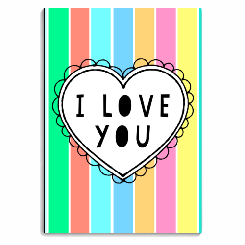 I Love You Frilly Heart - personalised A4, A5, A6 notebook by Adam Regester