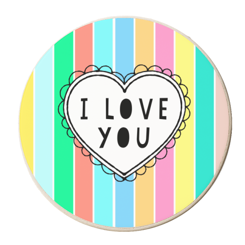 I Love You Frilly Heart - personalised beer coaster by Adam Regester