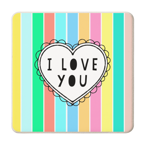 I Love You Frilly Heart - personalised beer coaster by Adam Regester