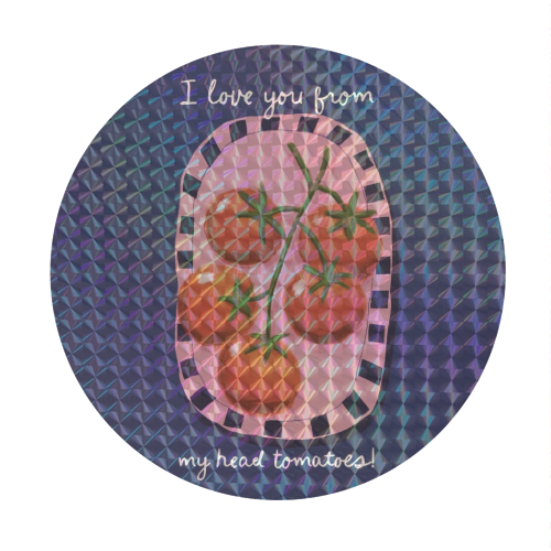 I love you from my head tomatoes - Circle Sticker by Giddy Kipper