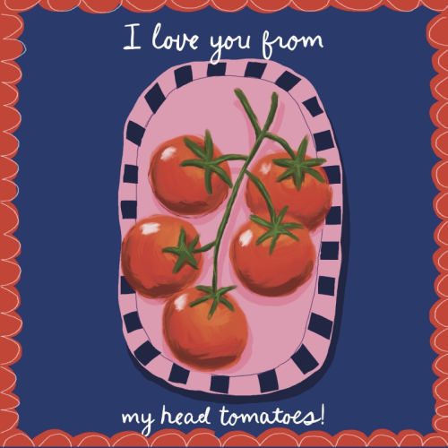 I love you from my head tomatoes - Die Cut Sticker by Giddy Kipper