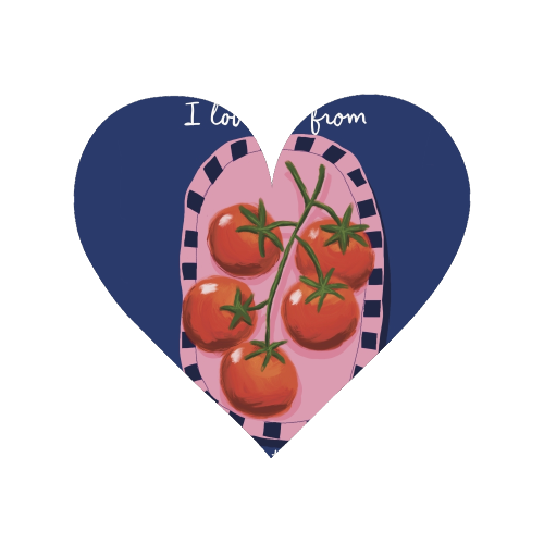 I love you from my head tomatoes - Magnet by Giddy Kipper
