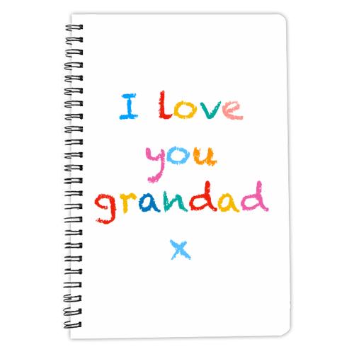 I love you grandad x - personalised A4, A5, A6 notebook by Adam Regester