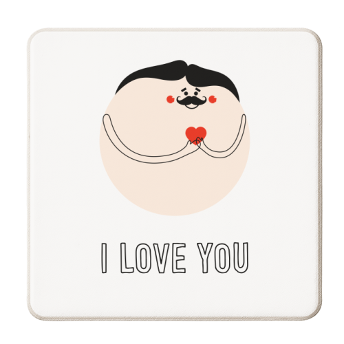 I Love You Graphic - personalised beer coaster by Adam Regester