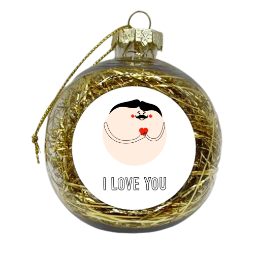I Love You Graphic - xmas bauble by Adam Regester