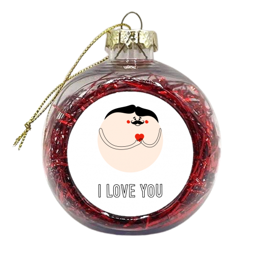 I Love You Graphic - xmas bauble by Adam Regester