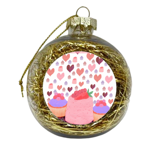 I love you more than cake - xmas bauble by MitaDreamDesigns