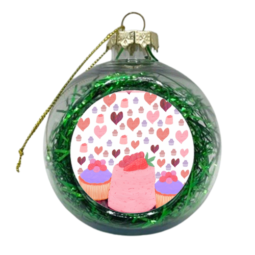 I love you more than cake - xmas bauble by MitaDreamDesigns