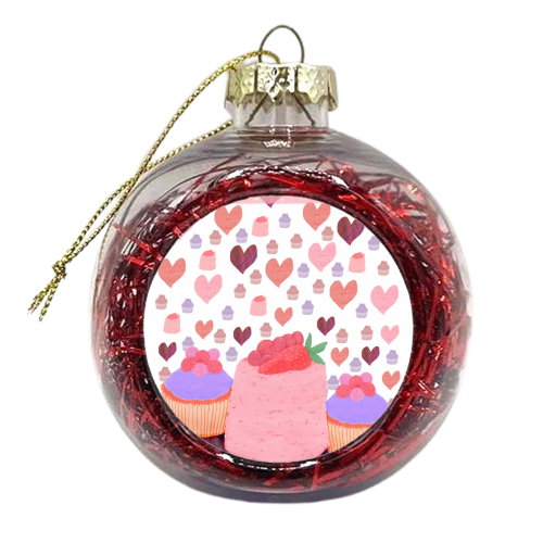 I love you more than cake - xmas bauble by MitaDreamDesigns