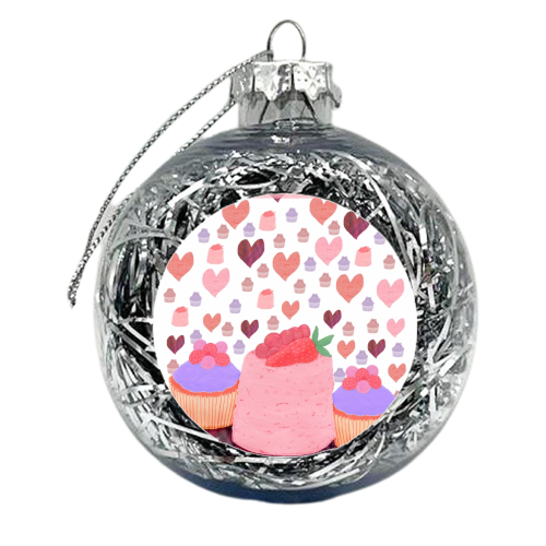 I love you more than cake - xmas bauble by MitaDreamDesigns