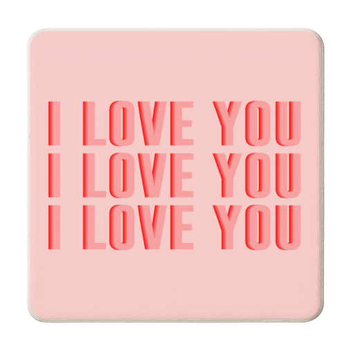 I Love You - personalised beer coaster by The 13 Prints
