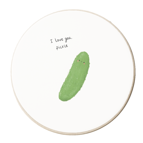I Love You, Pickle - personalised beer coaster by Ellie Bednall