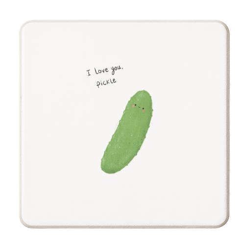 I Love You, Pickle - personalised beer coaster by Ellie Bednall