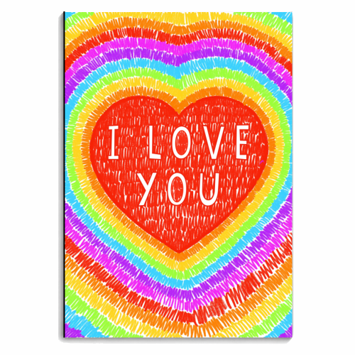 I Love You Rainbow Heart - personalised A4, A5, A6 notebook by Adam Regester