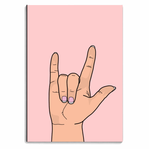 I love you sign language hand - personalised A4, A5, A6 notebook by The Girl Next Draw