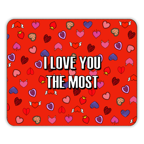 I Love You The Most (heart pattern) - designer placemat by Adam Regester