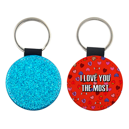 I Love You The Most (heart pattern) - keyring by Adam Regester