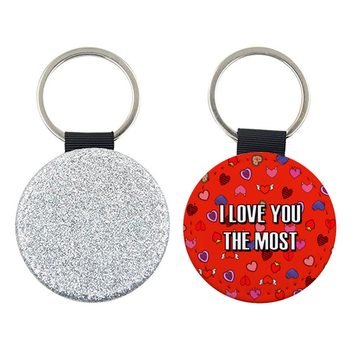 I Love You The Most (heart pattern) - keyring by Adam Regester