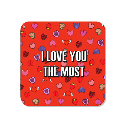 I Love You The Most (heart pattern) - Magnet by Adam Regester