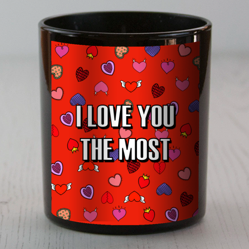 I Love You The Most (heart pattern) - scented candle by Adam Regester