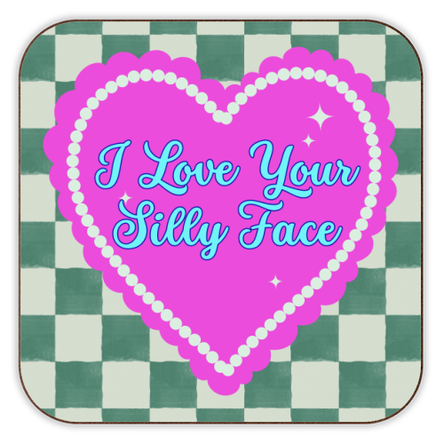 I Love Your Silly Face - personalised beer coaster by Nida Designs