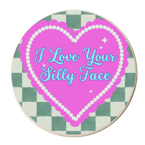 I Love Your Silly Face - personalised beer coaster by Nida Designs
