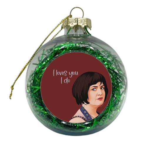 I Loves You Nessa Valentine - xmas bauble by Giddy Kipper