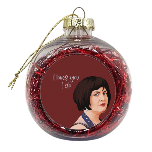 I Loves You Nessa Valentine - xmas bauble by Giddy Kipper
