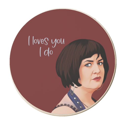 I Loves You Nessa Valentine - personalised beer coaster by Giddy Kipper