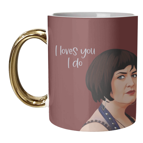 I Loves You Nessa Valentine - unique mug by Giddy Kipper