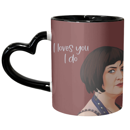 I Loves You Nessa Valentine - unique mug by Giddy Kipper
