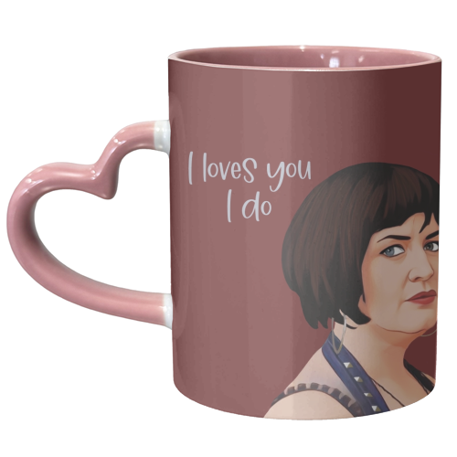 I Loves You Nessa Valentine - unique mug by Giddy Kipper