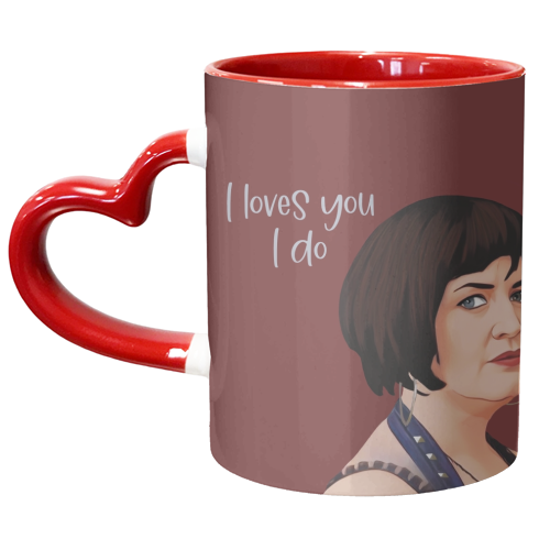 I Loves You Nessa Valentine - unique mug by Giddy Kipper