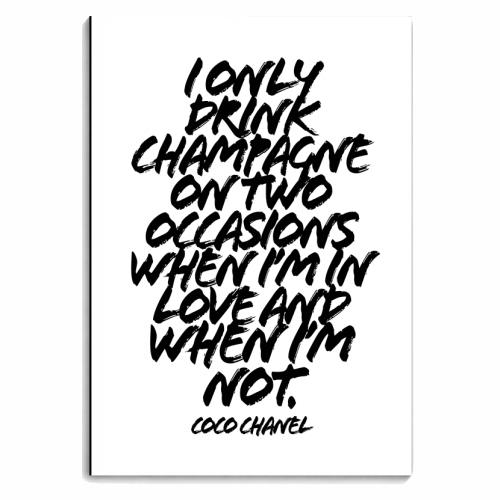 I Only Drink Champagne On Two Occasions When I'm In Love and When I'm Not. -Coco Chanel Quote Grunge Caps - personalised A4, A5, A6 notebook by Toni Scott