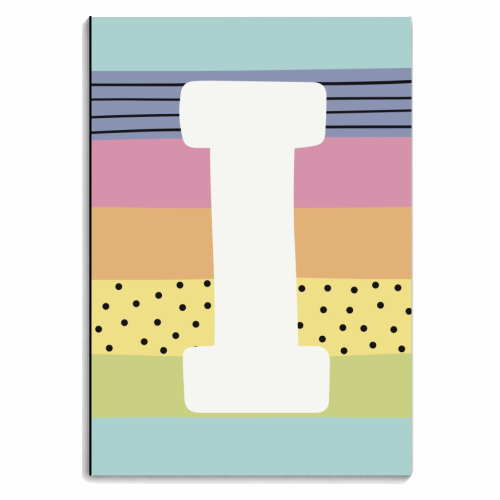 I - personalised letter in rainbow stripes - personalised A4, A5, A6 notebook by Giddy Kipper