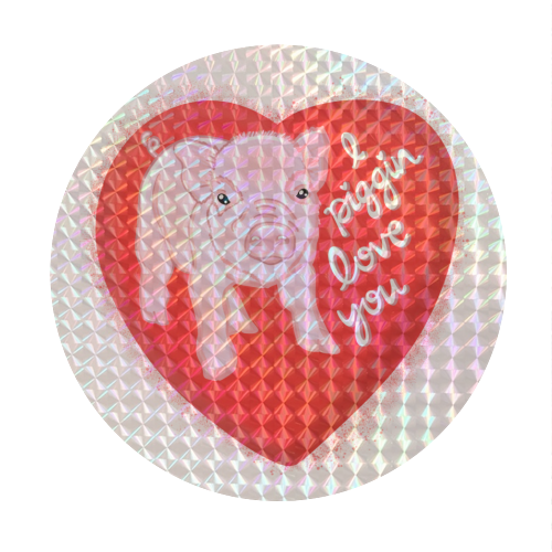 I piggin love you - Circle Sticker by PixieDrew