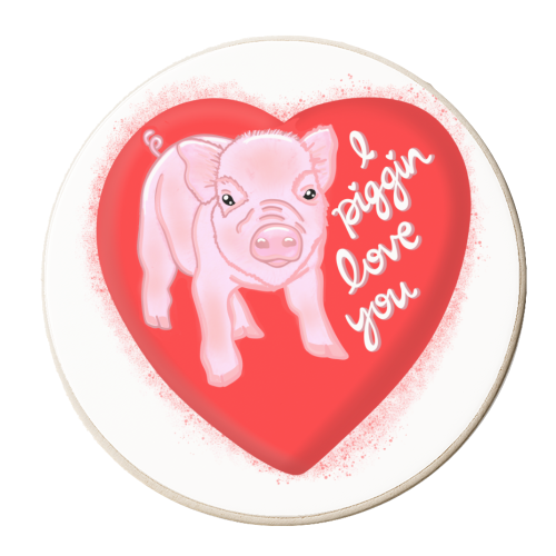 I piggin love you - personalised beer coaster by PixieDrew