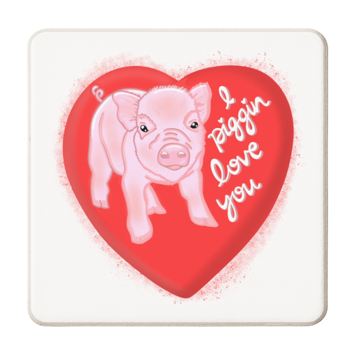 I piggin love you - personalised beer coaster by PixieDrew
